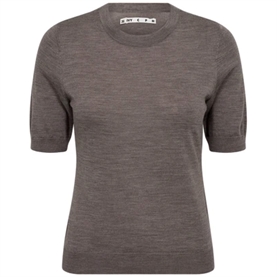 IVY Copenhagen Essex SS O-neck Knit, Brown Melange